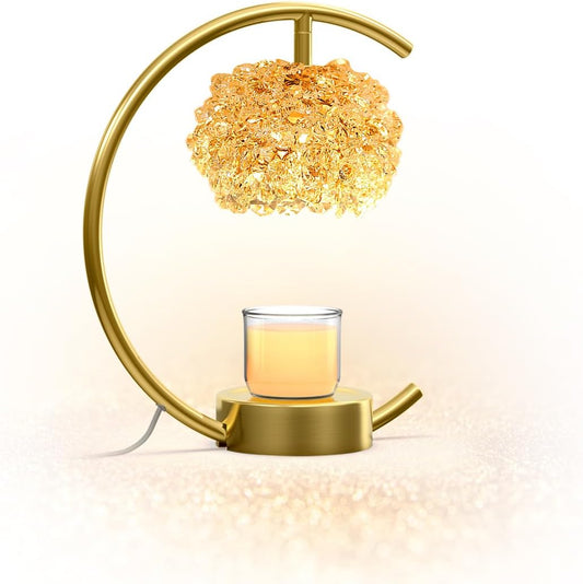 Luxury Crystal Candle Warmer Lamp - Adjustable Brightness & Timer