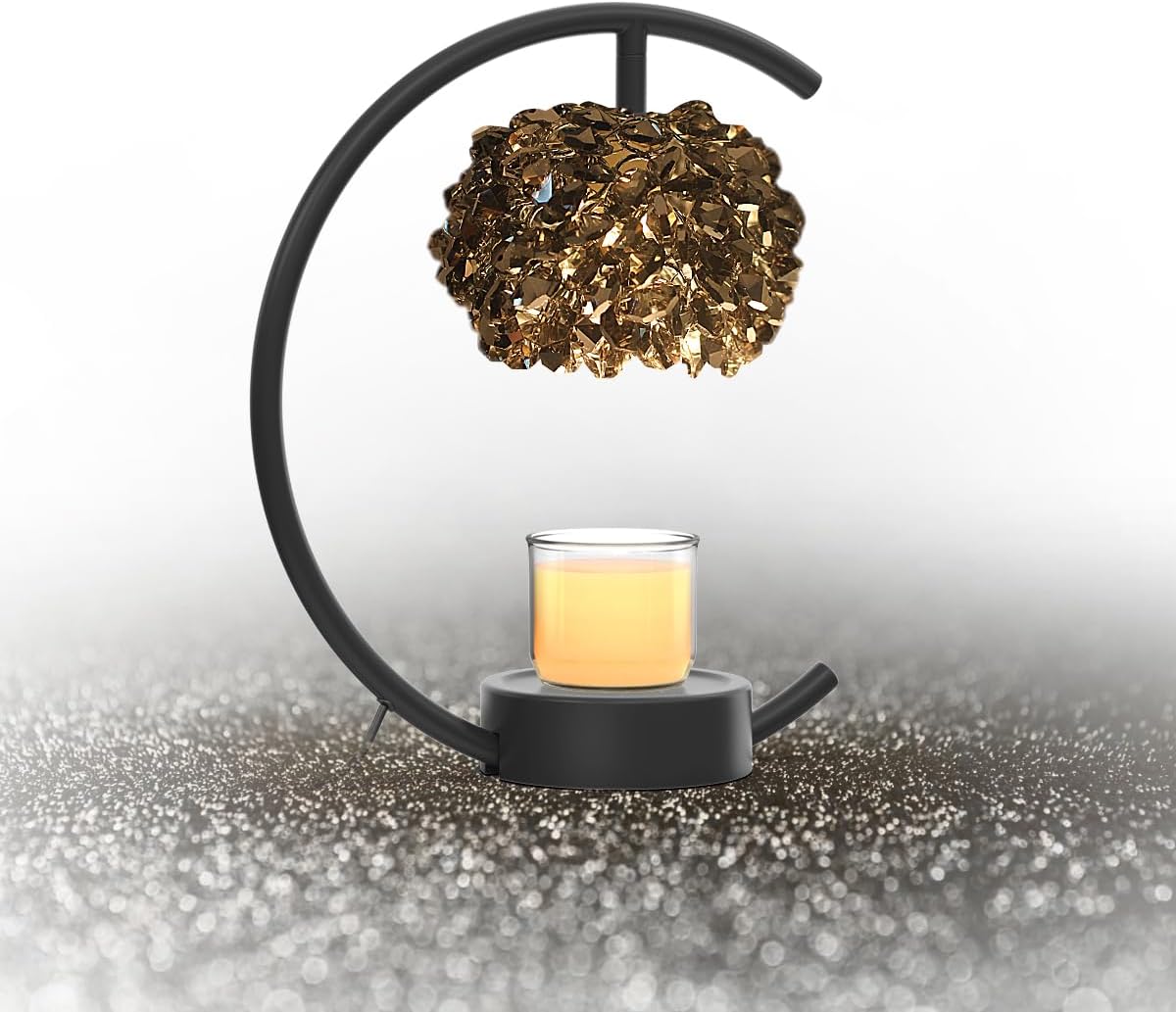 Luxury Crystal Candle Warmer Lamp - Adjustable Brightness & Timer