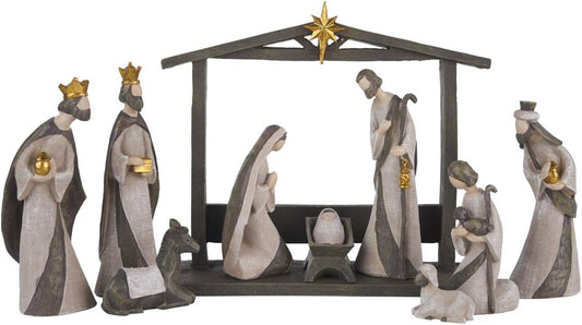 Silent Night 10 Pc Nativity Set - Elegant Holy Family