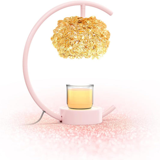 Luxury Crystal Candle Warmer Lamp - Adjustable Brightness & Timer