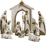 Ivory & Gold 10-Pc Nativity Set